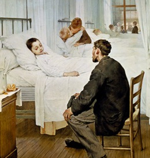 Henry Geoffroy, <em>Giorno di visita in ospedale</em> (1889).