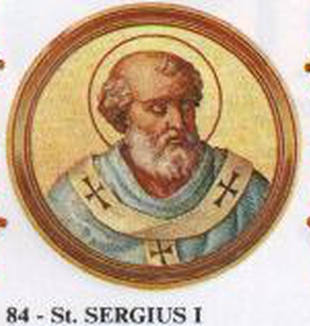 L'icona di Sergio I conservata <br>nella basilica di San Paolo fuori le Mura.