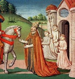 L'incontro tra Carlo Magno e Adriano I.