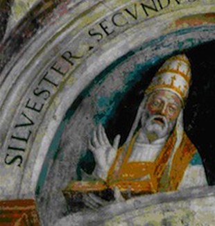 Papa Silvestro II, nella chiesa di S. Maria <br>in Organo presso Verona