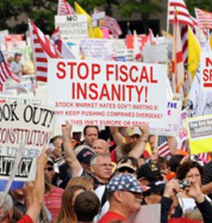Una manifestazione dei Tea Party a Washington.