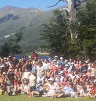 Una foto di gruppo della vacanza di Bariloche.