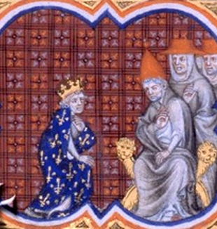 Callisto II riceve omaggio da Luigi VI di Francia.