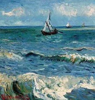 Vincent Van Gogh,  "Il mare a les <br>Saintes-Maries de la mer" (1888). 