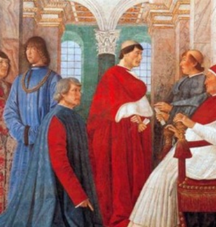 Sisto IV in un affresco di Melozzo da Forlì.