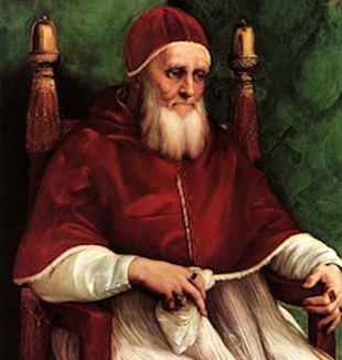 Giulio II ritratto da Raffaello.