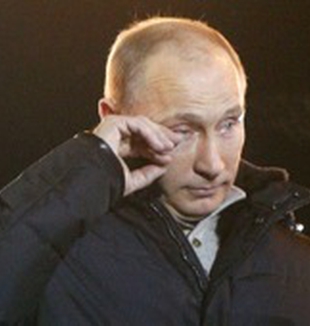 Vladimir Putin in lacrime alla notizia dei risultati.