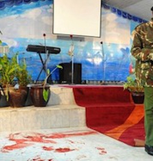 La "God House of Miracle Church" di Nairobi, dopo <br> l'attentato.