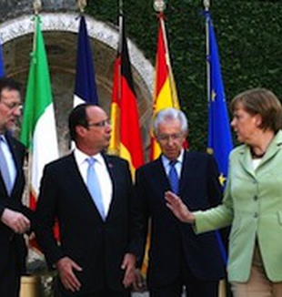 Rajoy, Hollande, Monti e Merkel. 