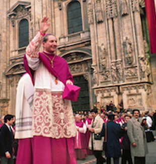 Il cardinale Martini fa il suo ingresso ufficiale a <br>Milano, il 10 febbraio 1980.