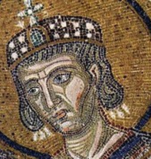 Un mosaico raffigurante l'imperatore Costantino.