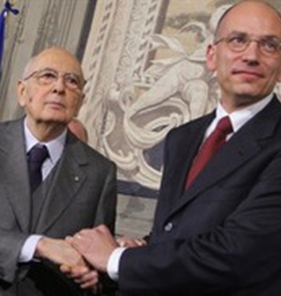 Giorgio Napolitano e Enrico Letta.