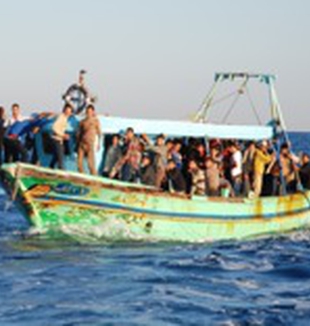 Barcone di migranti siriani.