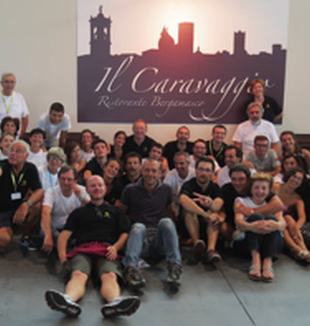 Ristorante "Il Caravaggio": foto di gruppo al Meeting.