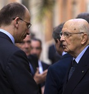 Enrico Letta e Giorgio Napolitano.