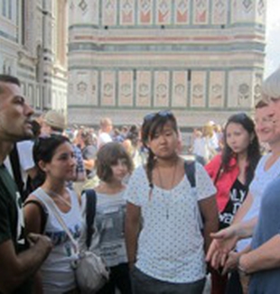 I ragazzi kazaki con Mariella Carlotti a Firenze. 