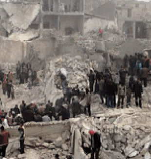 La città siriana di Aleppo tra i bombardamenti