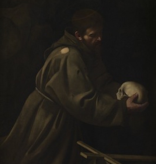Caravaggio, San Francesco in meditazione, 1605.