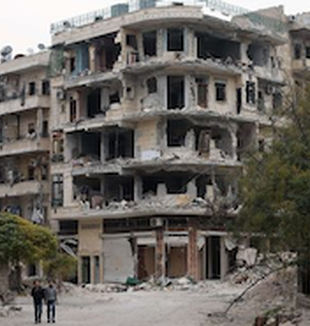 Bombardamenti ad Aleppo.