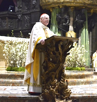 Il cardinale Scola alla messa per don Giussani a Milano.