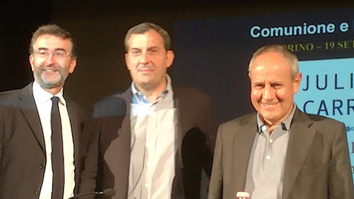 Marco Bardazzi, Mario Calabresi e Julián Carrón