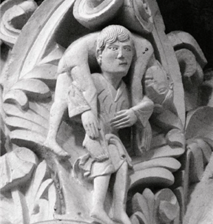 "Giuda portato da Gesù", Basilica di Santa Maria Maddalena a Vézelay 