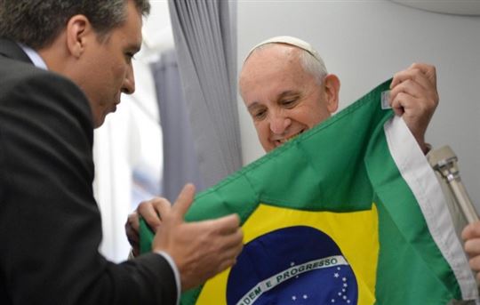 Papa Francesco in Brasile nel 2013 per la GmG