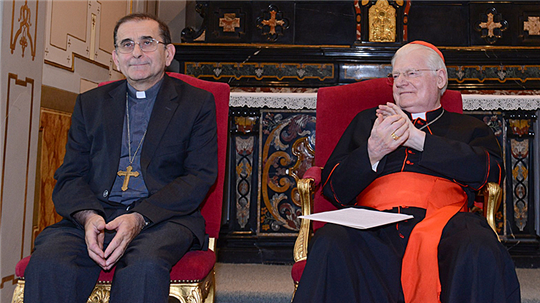 Monsignor Mario Delpini con il cardinale Angelo Scola