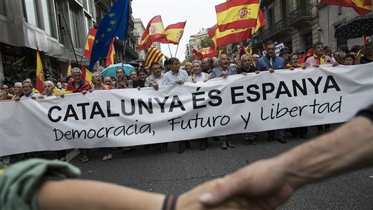 Una manifestazione di unionisti a Madrid. 