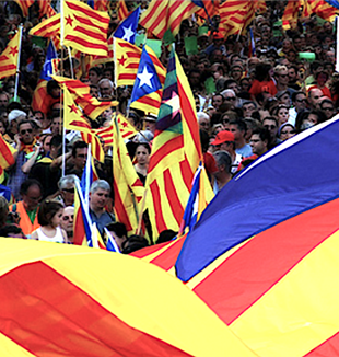 Manifestazioni dopo il referendum sull'indipendenza della Catalogna.