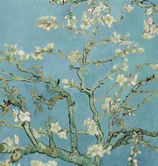 Vincent van Gogh, "Ramo di mandorlo in fiore" (particolare)
