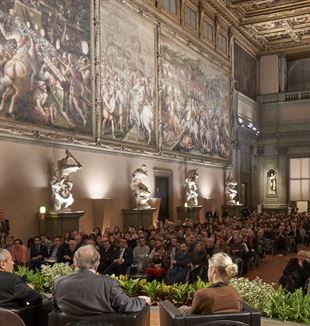 L'incontro nel Salone dei Cinquecento a Palazzo Vecchio