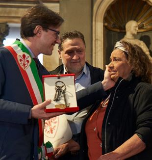 Cleuza e Marcos Zerbini ricevono le chiavi di Firenze dal sindaco Dario Nardella
