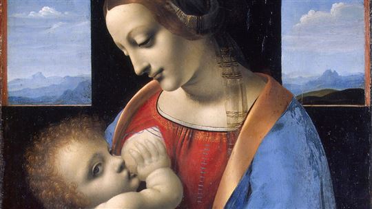 Leonardo, Madonna Litta (ca. 1940), ora al Museo Poldi Pezzoli di Milano fino al 10 febbraio