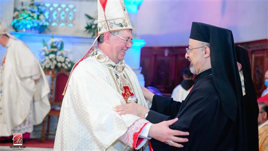 Con il patriarca copto cattolico Ibrahim Ishaq