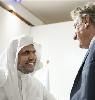 Muhammad Bin Abdul Karim Al-Issa, segretario generale della Lega Musulmana Mondiale, con il presidente Meeting Bernhard Scholz (©Archivio Meeting)