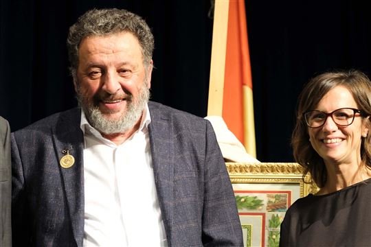 Franco Nembrini e Francesca Meneghetti, presidente della Scuola di Cultura Cattolica di Bassano del Grappa