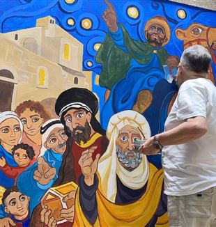 Franco Vignazia all'opera al centro "Dar al-Majus" a Betlemme