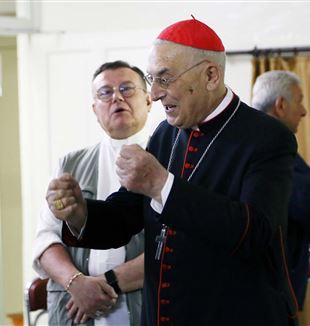 Monsignor Paolo Pezzi con il cardinale Mario Zenari, nunzio apostolico in Siria