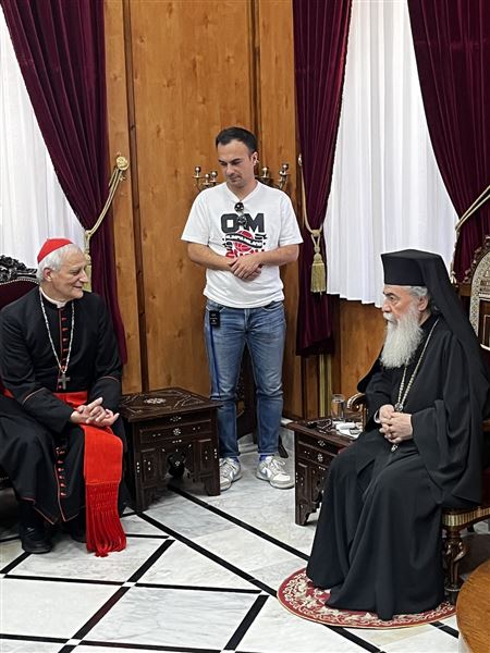L'incontro con il patriarca greco-ortodosso di Gerusalemme